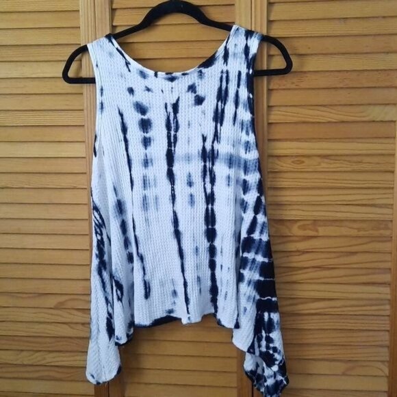 Vintage Havana Tye Dye Sleeveless Knit Pointed Hem Tank Top Size Small - Picture 2 of 10